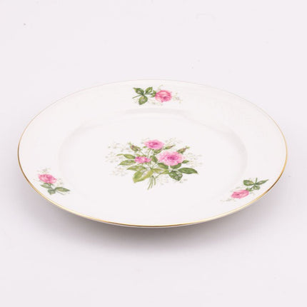 6 assiettes à dessert Seltmann Weiden porcelaine blanche et motifs fleuris