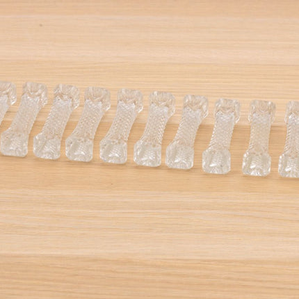 12 porte-couverts vintage en verre pressé 