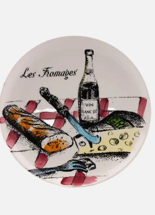 6 assiettes à fromage Gien + 1 assiette présentation   