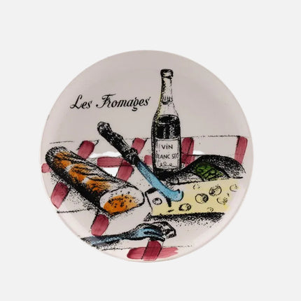 6 assiettes à fromage Gien + 1 assiette présentation   