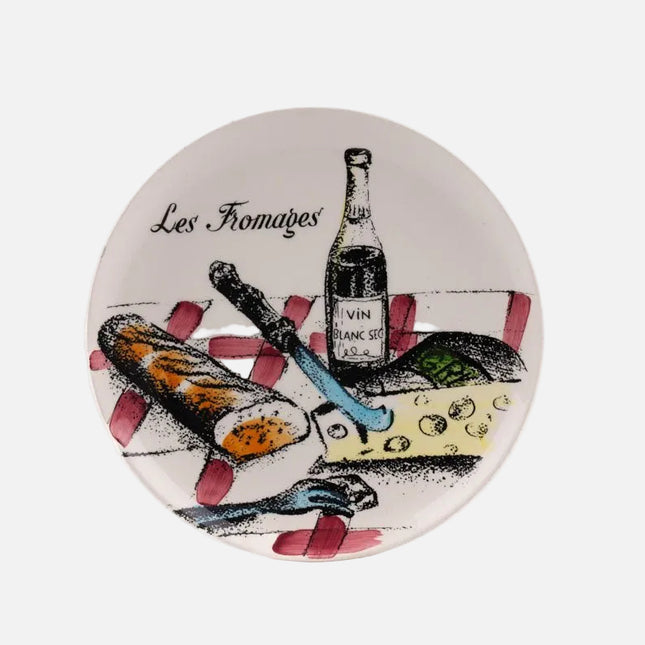 6 assiettes à fromage Gien + 1 assiette présentation   