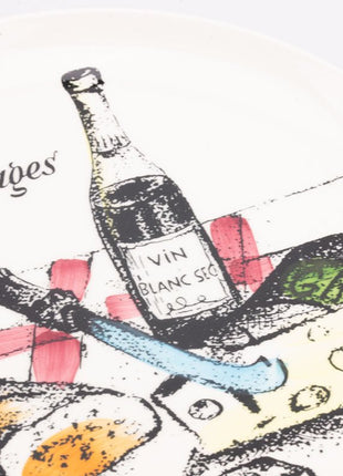 6 assiettes à fromage Gien + 1 assiette présentation