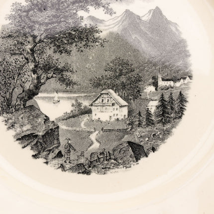6 assiettes à dessert vintage Société Céramique Maastricht modèle Landschap