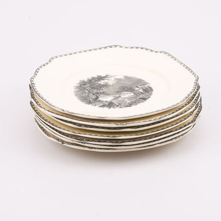 6 assiettes à dessert vintage Société Céramique Maastricht modèle Landschap