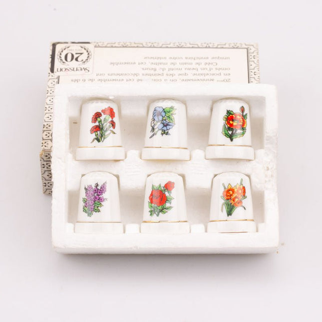 6 dés à coudre en porcelaine Svensson