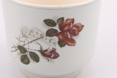 Cache-pot vintage en porcelaine blanche avec motif floral
