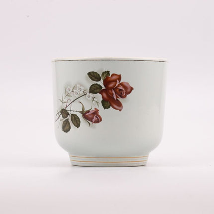 Cache-pot vintage en porcelaine blanche avec motif floral