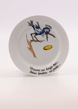 6 borden met afbeeldingen uit de fabels van La Fontaine.