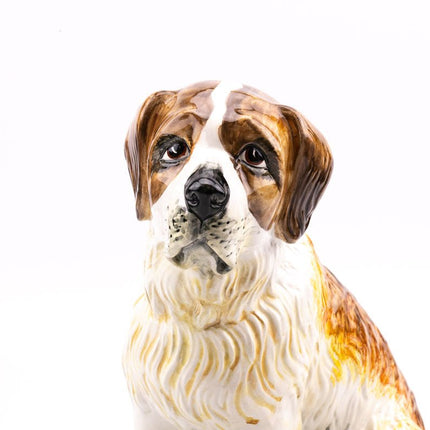 Figurine chien Saint-Bernard en céramique