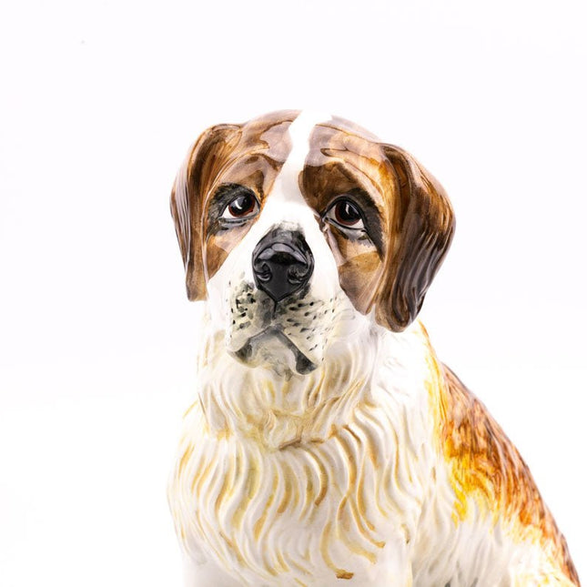 Figurine chien Saint-Bernard en céramique