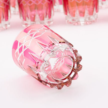 10 verres roses à apéritif vintage