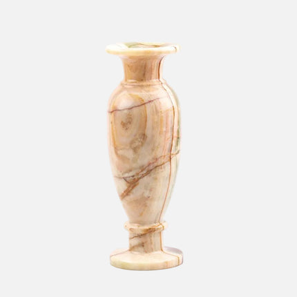 Sublime vase en marbre onyx brun beige et vert