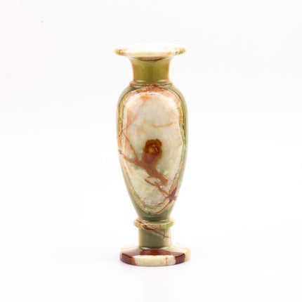 Sublime vase en marbre onyx brun beige et vert