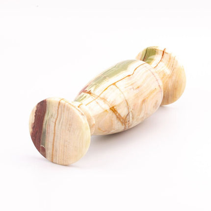 Sublime vase en marbre onyx brun beige et vert