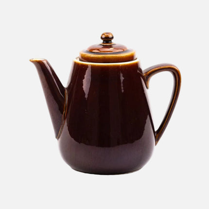 Théière vintage Villeroy & Boch en céramique brune et blanche