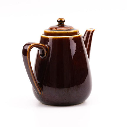 Théière vintage Villeroy & Boch en céramique brune et blanche