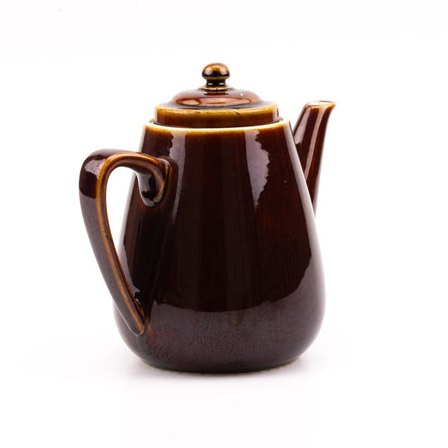 Théière vintage Villeroy & Boch en céramique brune et blanche