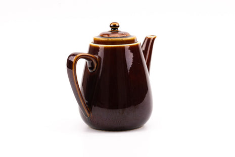 Théière vintage Villeroy & Boch en céramique brune et blanche