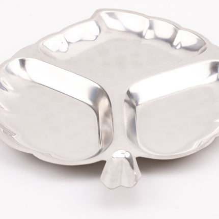 Plateau apéro 3 compartiments en forme de feuille
