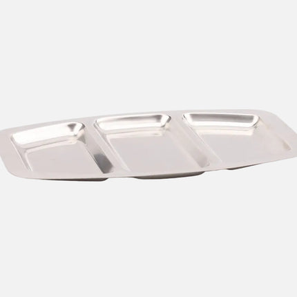 Plateau en inox à 3 compartiments