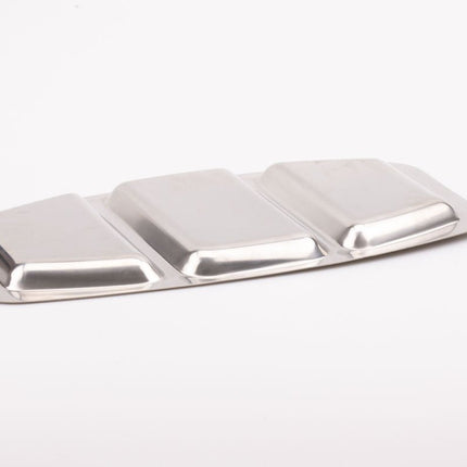 Plateau en inox à 3 compartiments