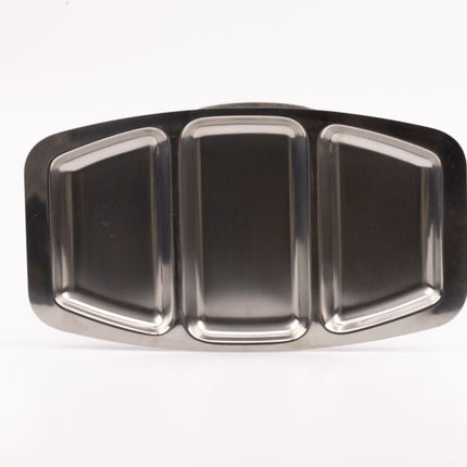 Plateau en inox à 3 compartiments
