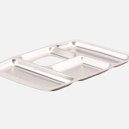 Plateau apéro en inox à 4 compartiments