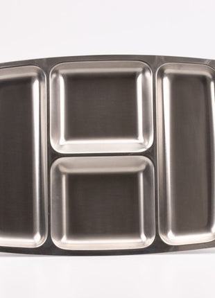 Plateau apéro en inox à 4 compartiments