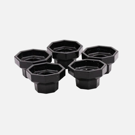 5 bougeoirs noirs Arcopal vintages en opaline 