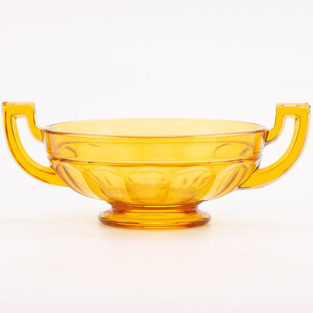 Coupe à fruits ambré modèle Noémie 1936 Val Saint-Lambert Belgique