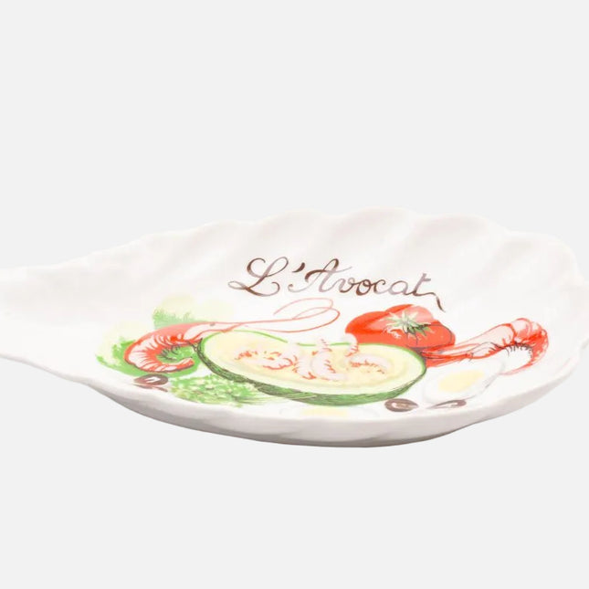 4 coupelles vintage Hirondelle en porcelaine blanche avec motif d'avocat