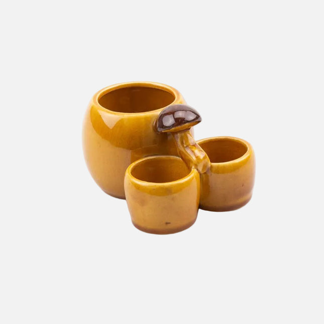 3 Pots à condiments en céramique brune Belgique