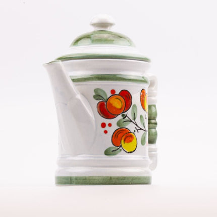 Cafetière vintage Staffel Stoneware en porcelaine blanche avec motifs fleuris
