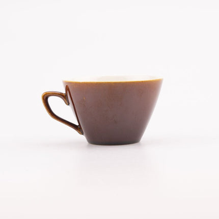 6 tasses et 6 sous-tasses Villeroy & Boch en porcelaine brune et blanche