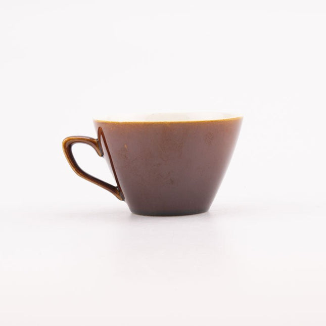 6 tasses et 6 sous-tasses Villeroy & Boch en porcelaine brune et blanche