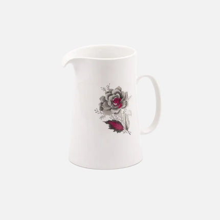 Carafe en porcelaine blanche Mosa avec motif fleuri