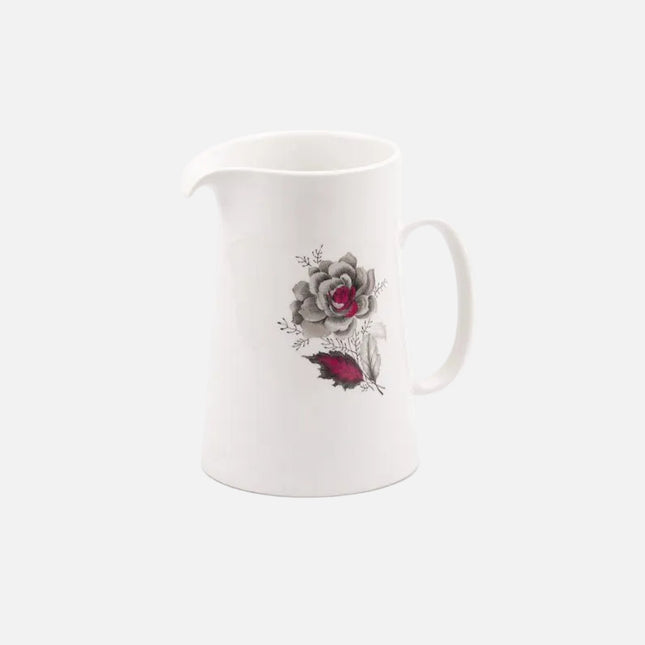 Carafe en porcelaine blanche Mosa avec motif fleuri