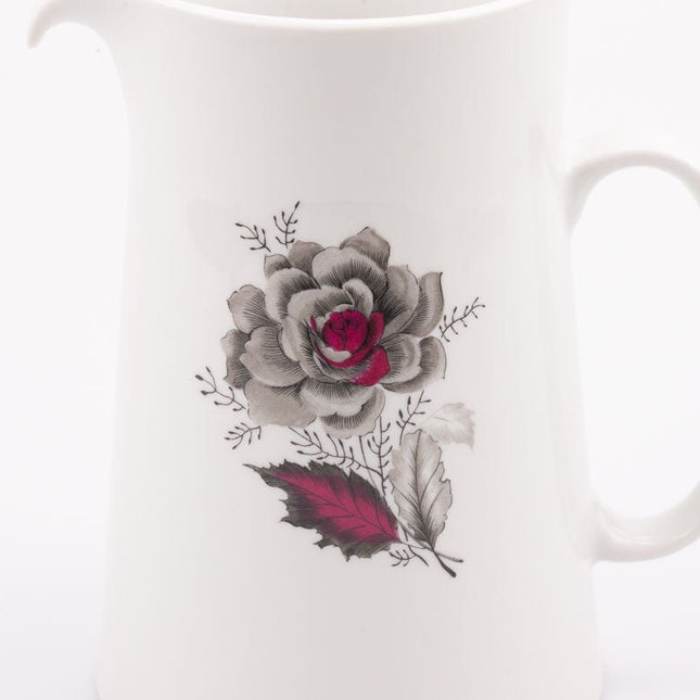 Carafe en porcelaine blanche Mosa avec motif fleuri