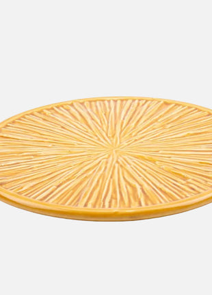 Plateau vintage Keralux Boch Frère jaune