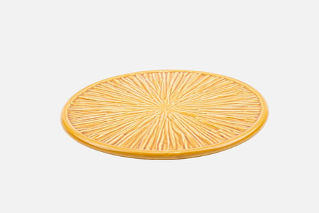 Plateau vintage Keralux Boch Frère jaune