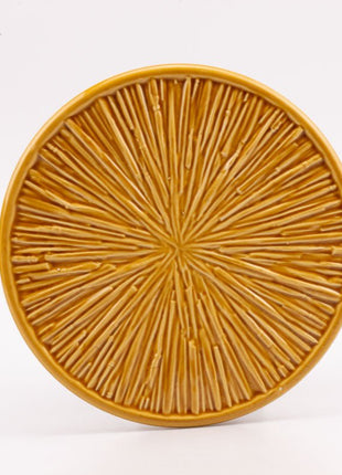 Plateau vintage Keralux Boch Frère jaune