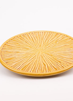 Plateau vintage Keralux Boch Frère jaune