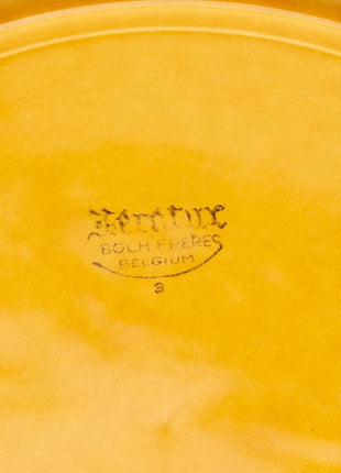 Plateau vintage Keralux Boch Frère jaune