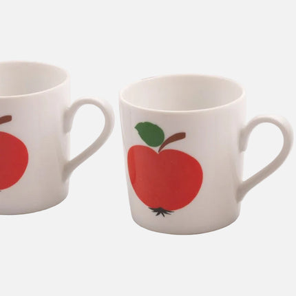Lot 6 petites tasses Seltmann Weiden en porcelaine blanche avec motif de pomme
