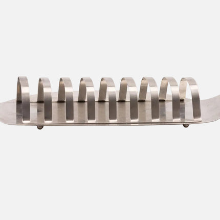 Porte-toast vintage en inox gris à 8 places