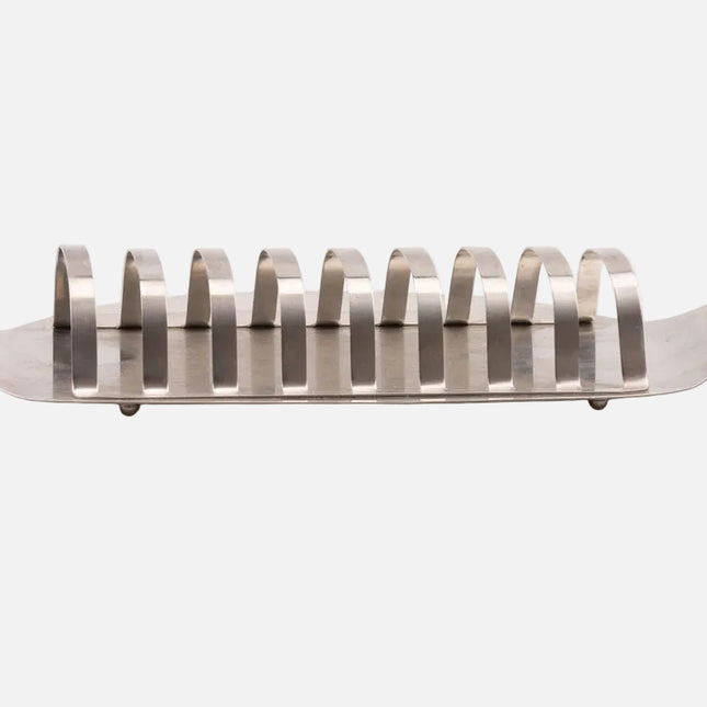 Porte-toast vintage en inox gris à 8 places