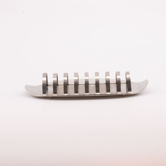 Porte-toast vintage en inox gris à 8 places