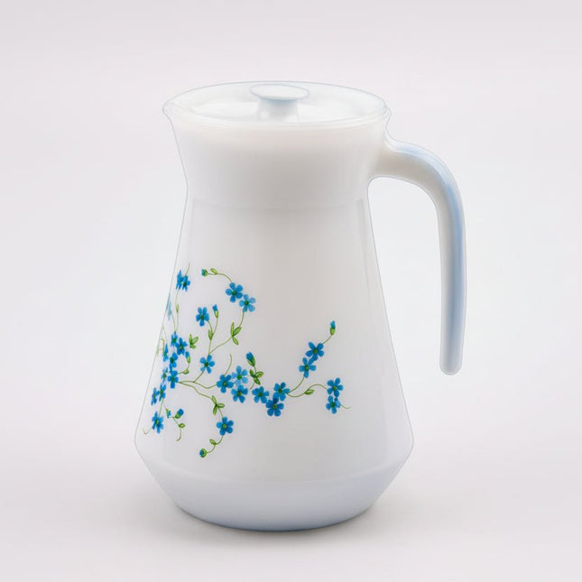 Carafe blanche vintage Arcopal collection Myosotis