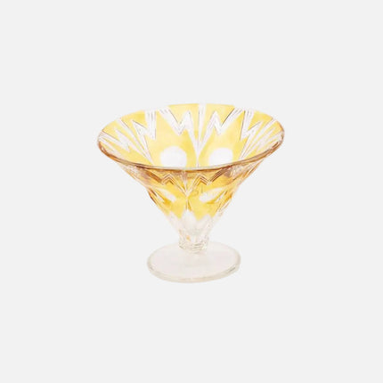 Coupe en verre ciselé jaune style art déco