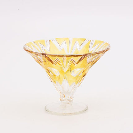 Coupe en verre ciselé jaune style art déco